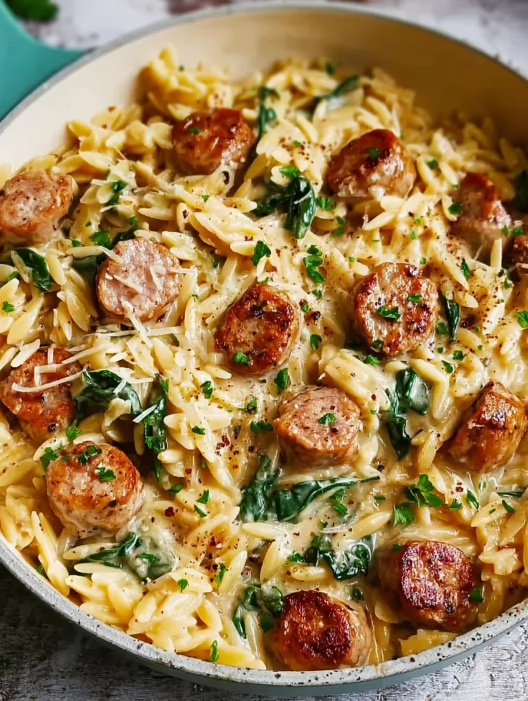 Creamy Chicken Sausage Orzo