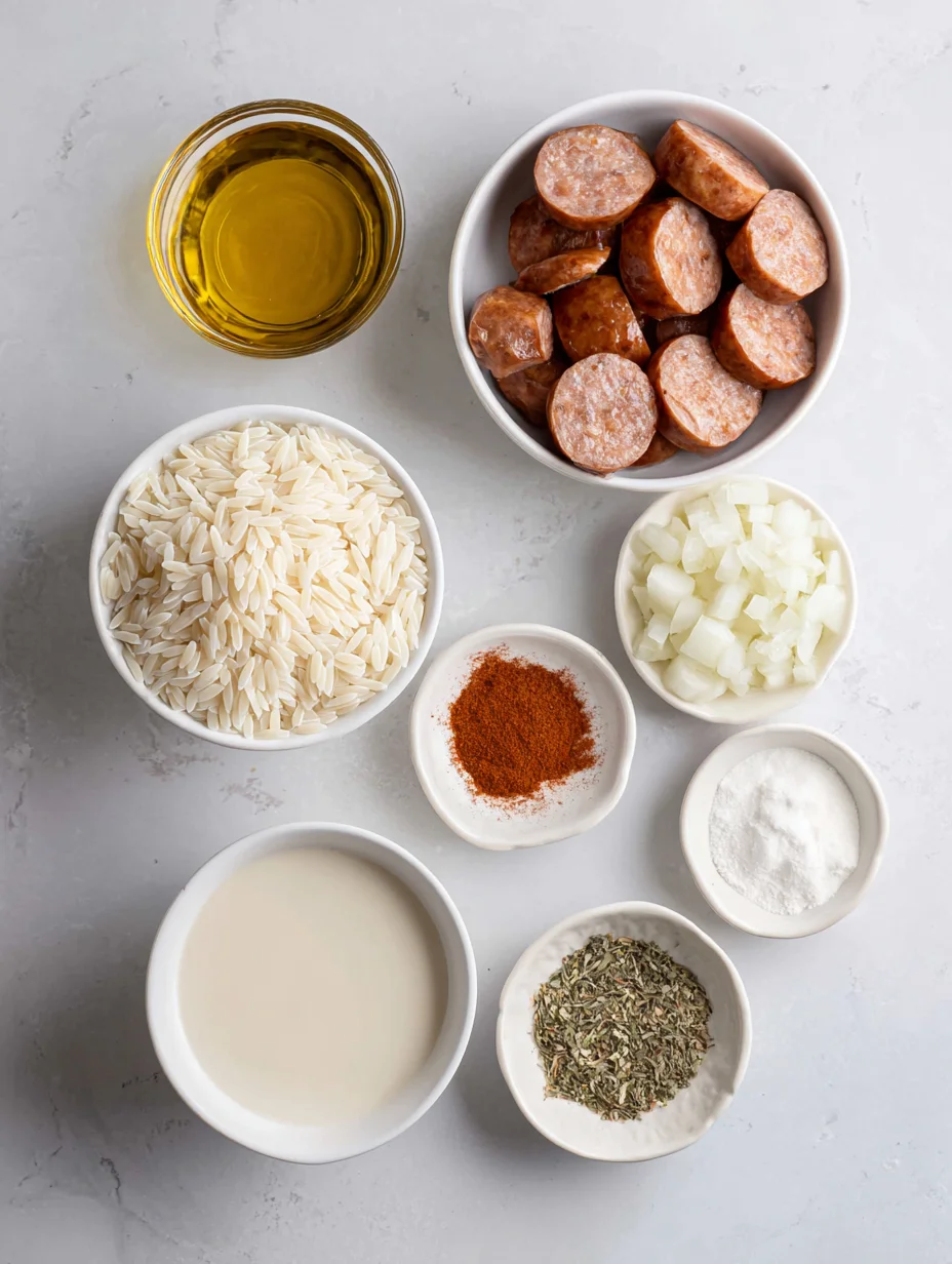 Creamy Chicken Sausage Orzo