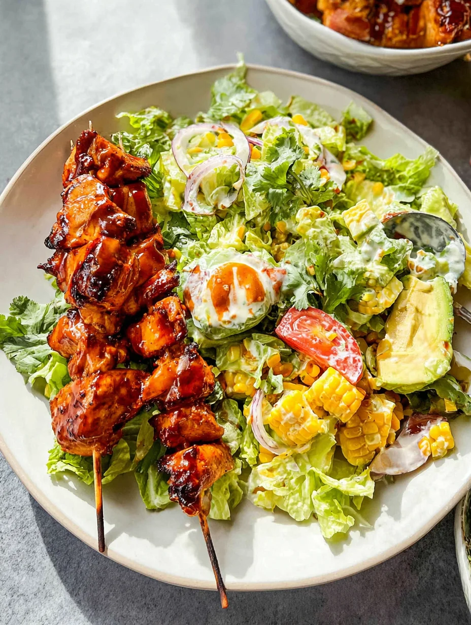 BBQ Chicken Skewer Salad