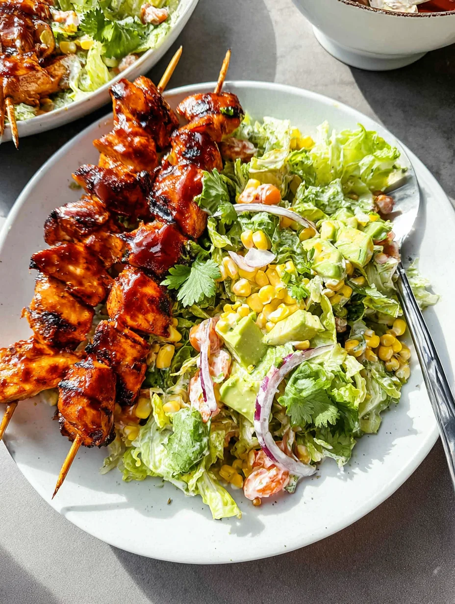BBQ Chicken Skewer Salad