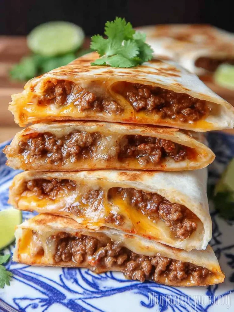 Cheesy Ground Beef Quesadillas
