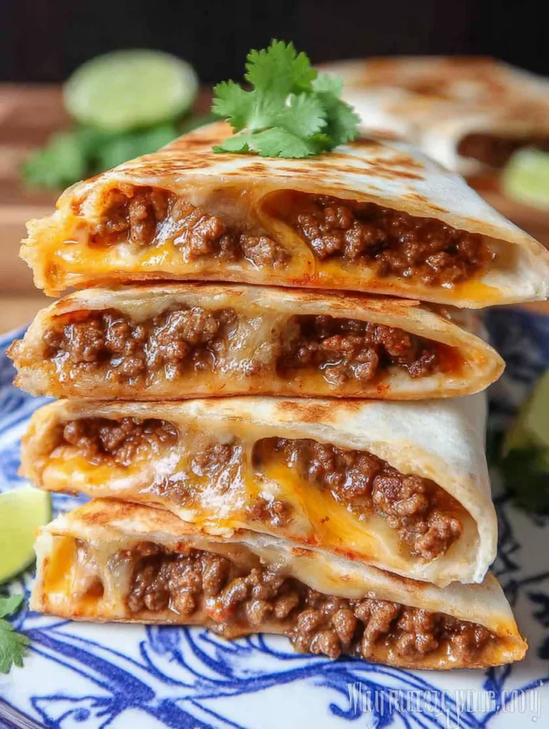 Cheesy Ground Beef Quesadillas