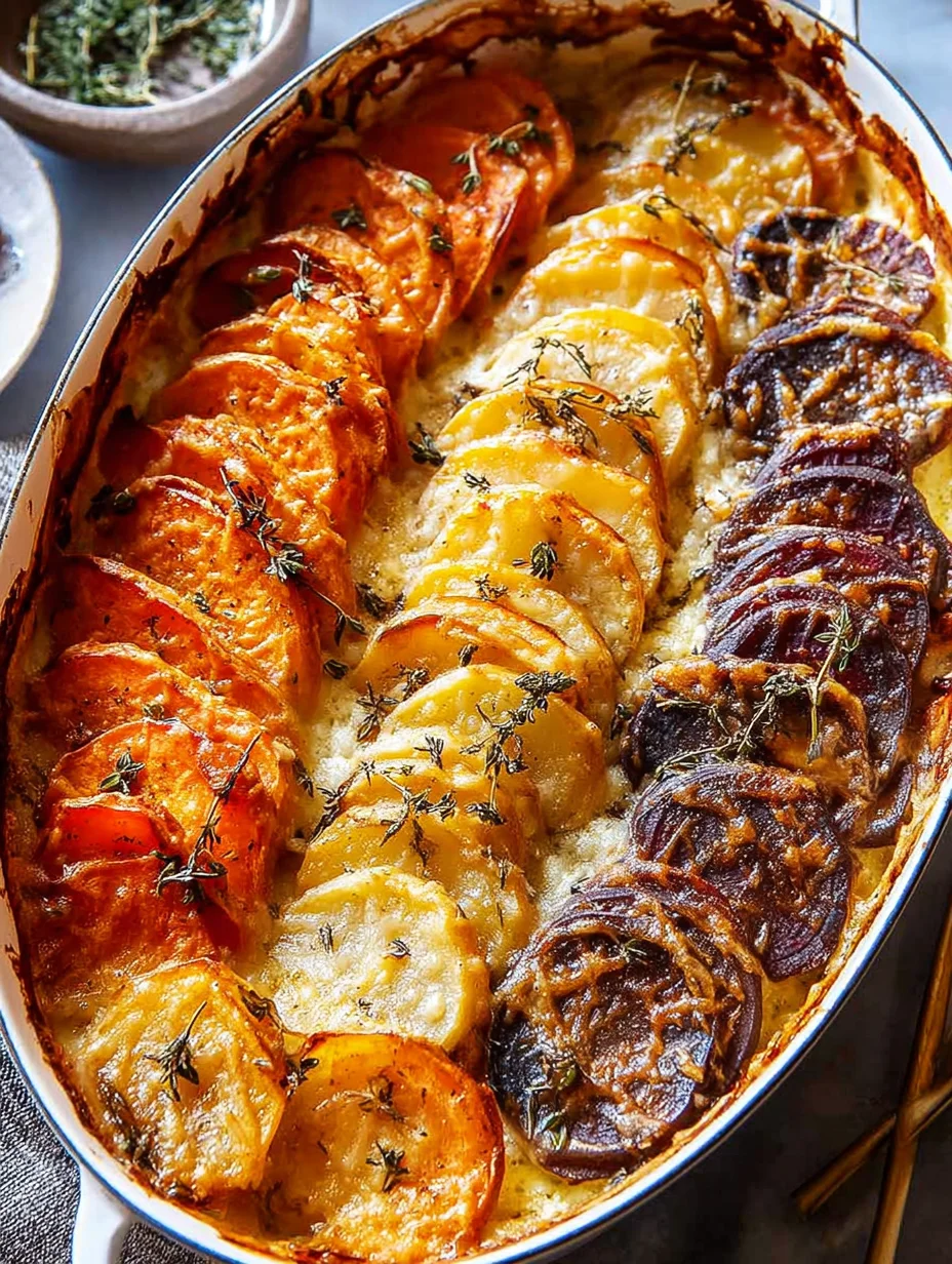 Cheesy Root Vegetable Gratin