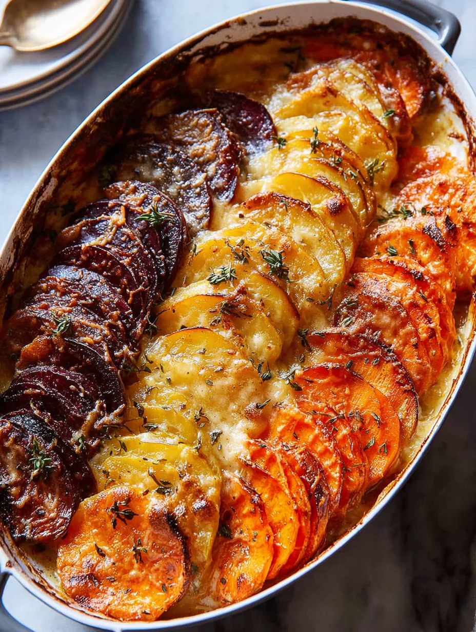 Cheesy Root Vegetable Gratin