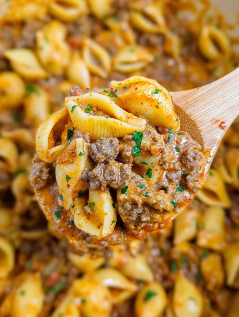Creamy Beef and Shells