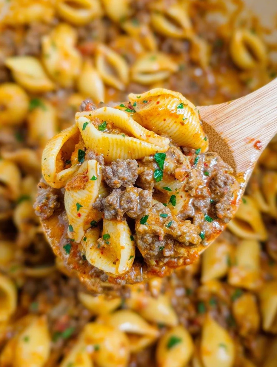 Creamy Beef and Shells