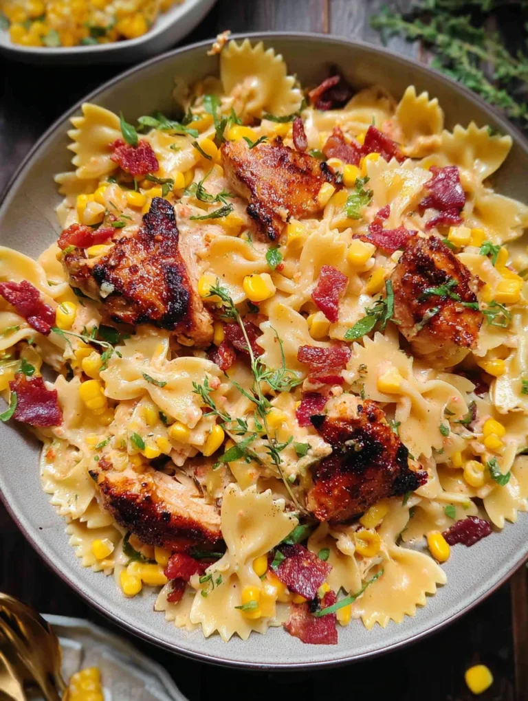 Creamy Chicken and Corn Pasta with Bacon