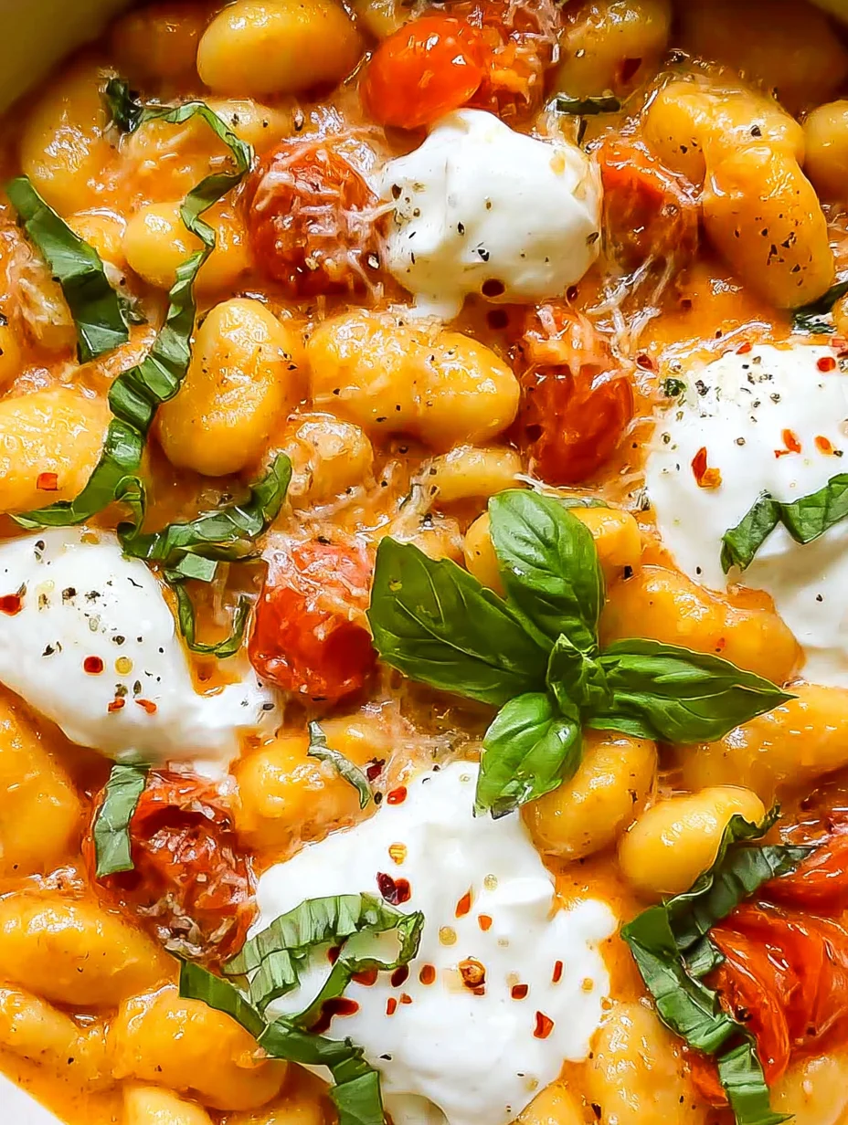 Creamy Tomato Gnocchi with Burrata