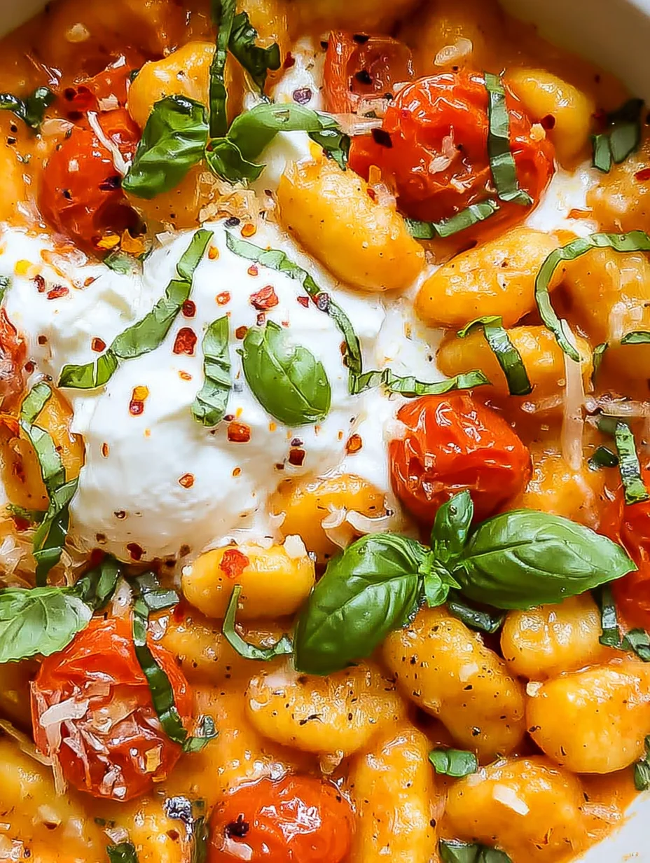 Creamy Tomato Gnocchi with Burrata