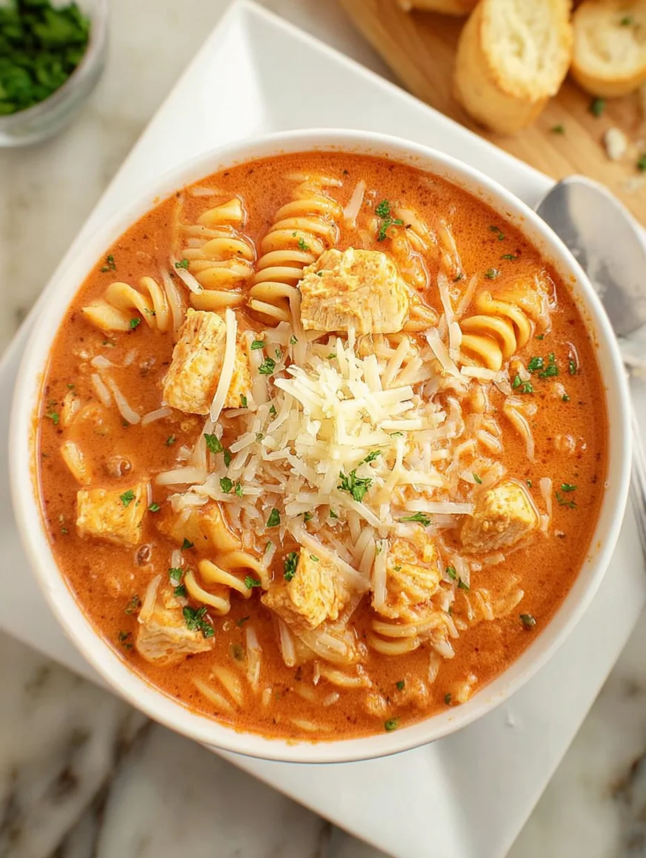 Crockpot Chicken Parmesan Soup
