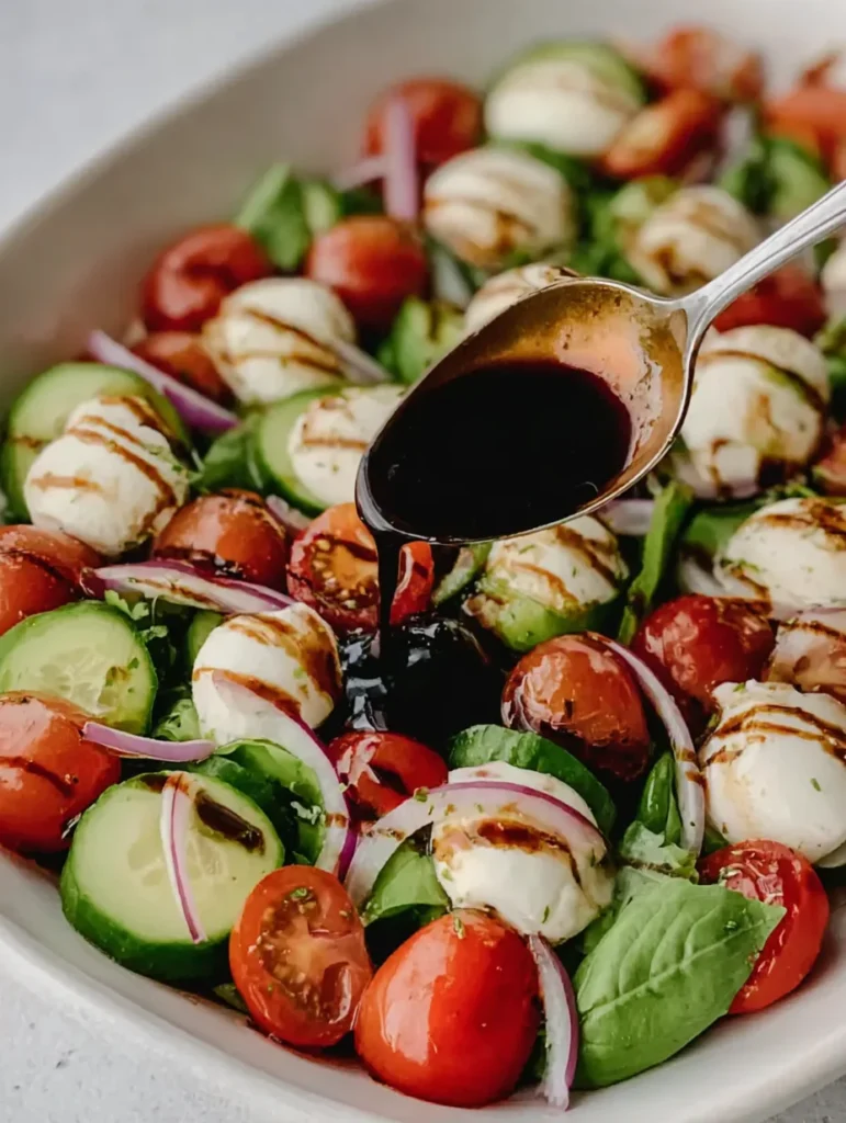 Fresh Cucumber Caprese Salad