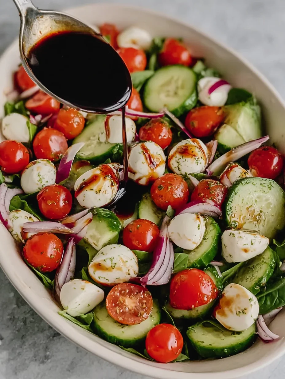 Fresh Cucumber Caprese Salad