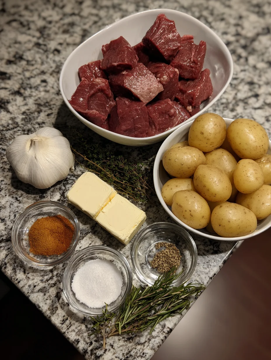 Garlic Butter Beef Bites with Potatoes