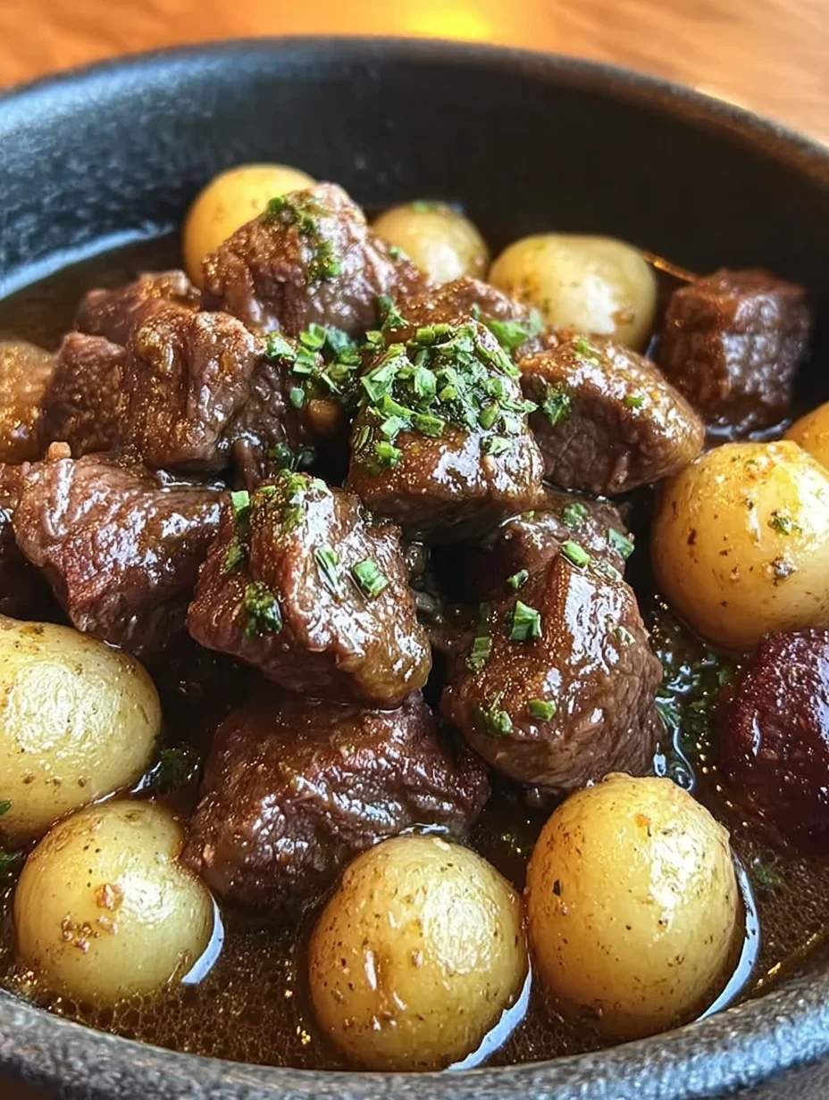 Garlic Butter Beef Bites with Potatoes