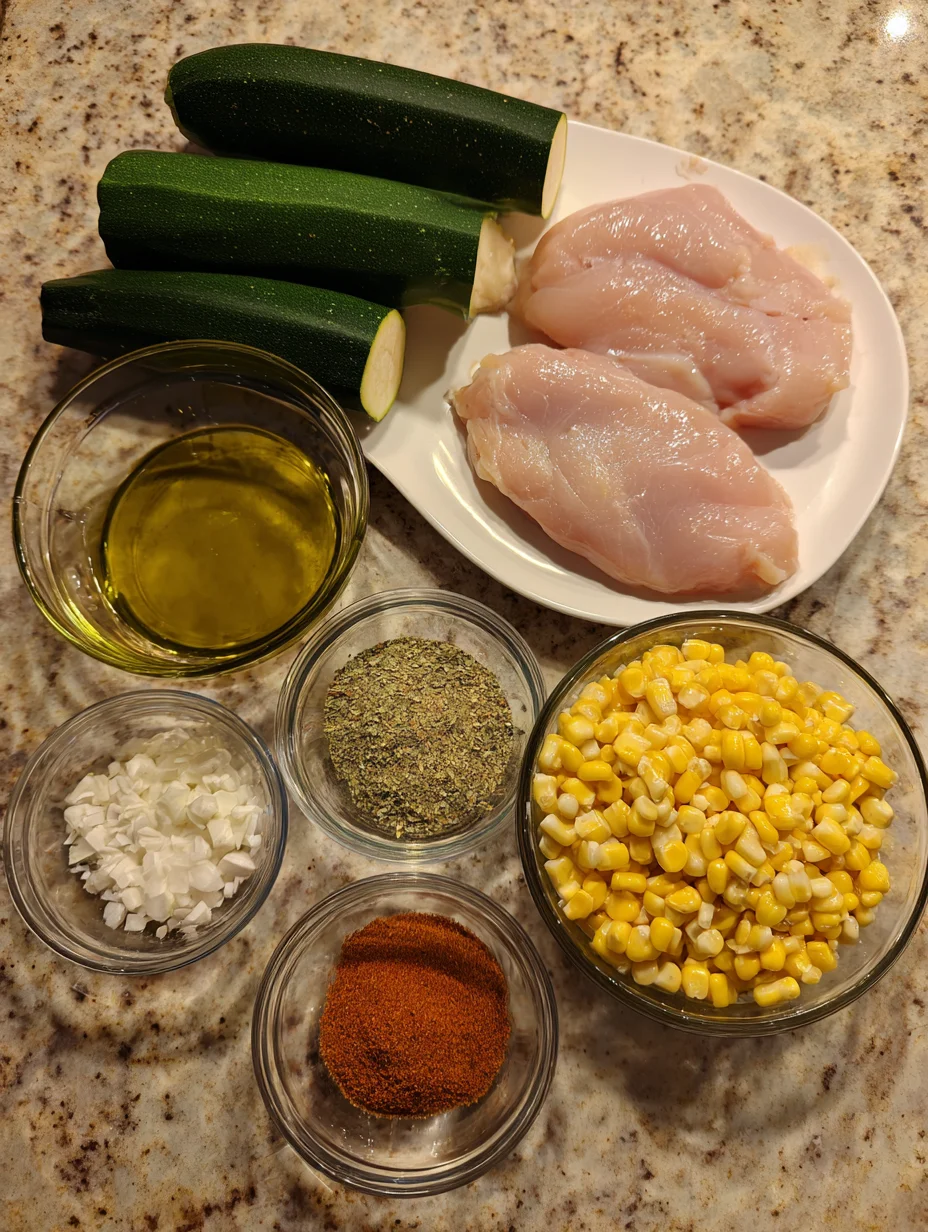 Garlic Butter Chicken with Zucchini and Corn