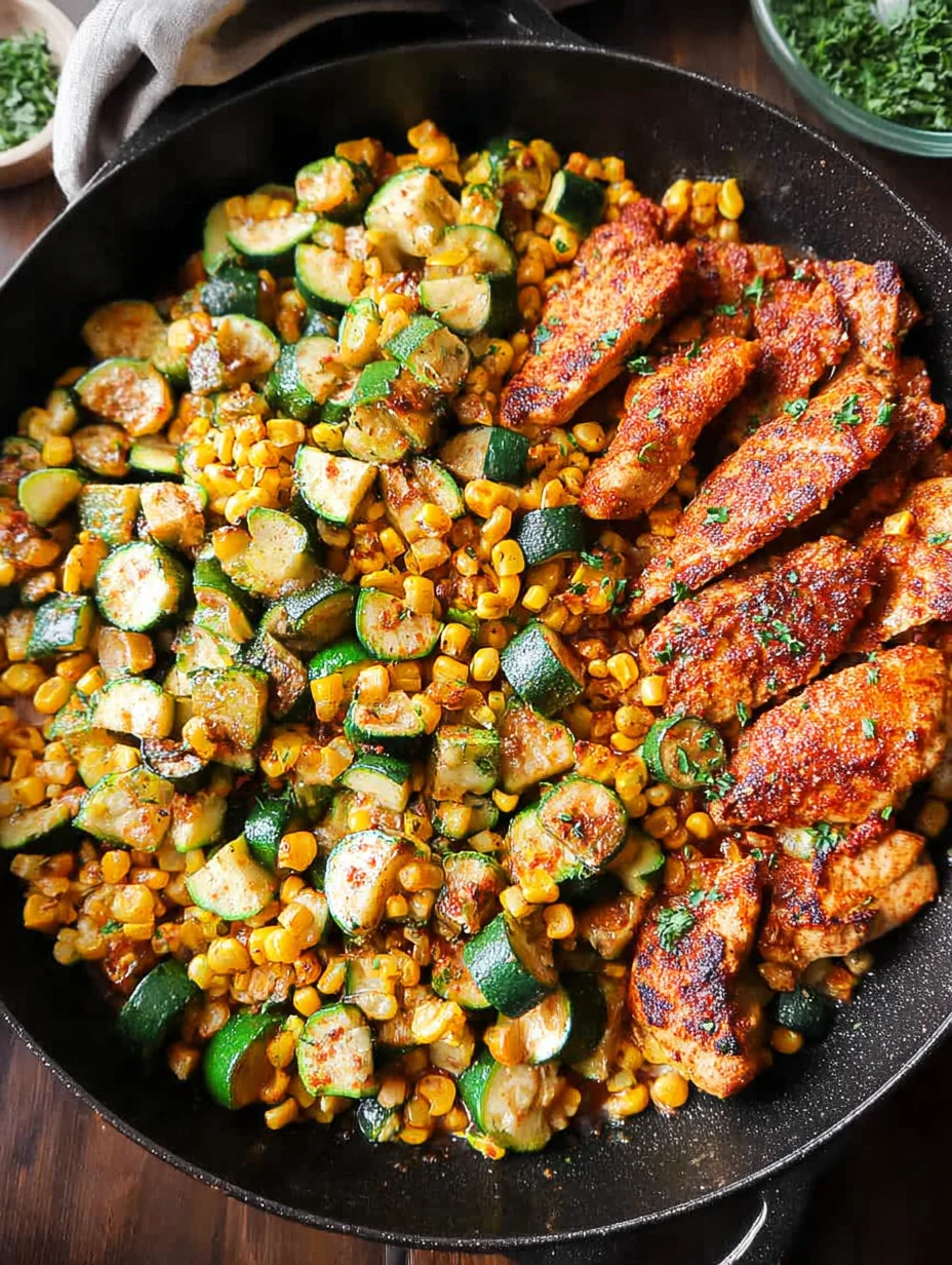 Garlic Butter Chicken with Zucchini and Corn