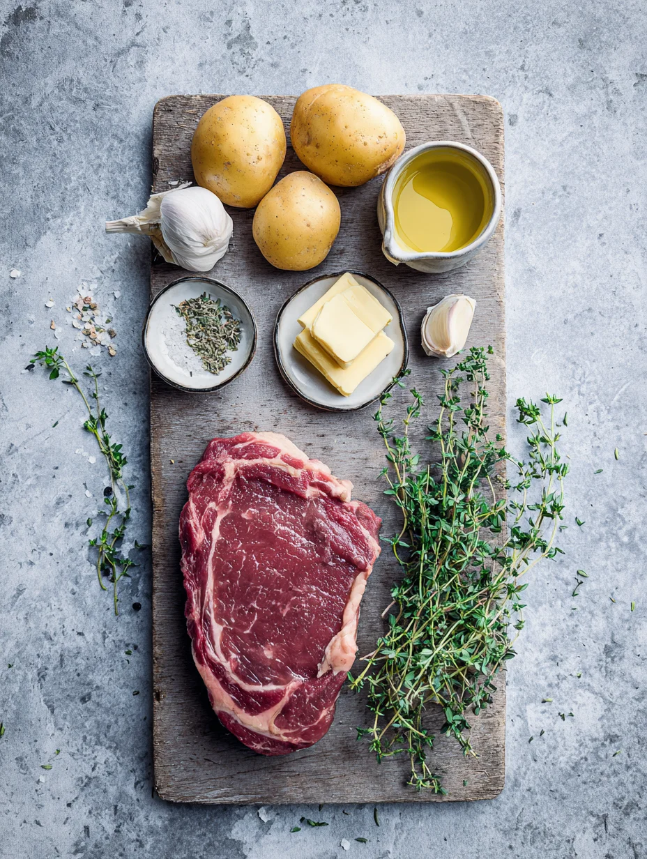 Garlic Butter Steak Bites and Potatoes