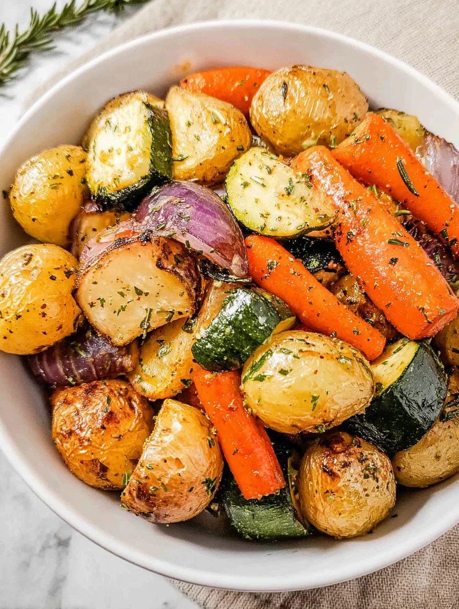 Garlic Herb Roasted Potatoes Carrots and Zucchini