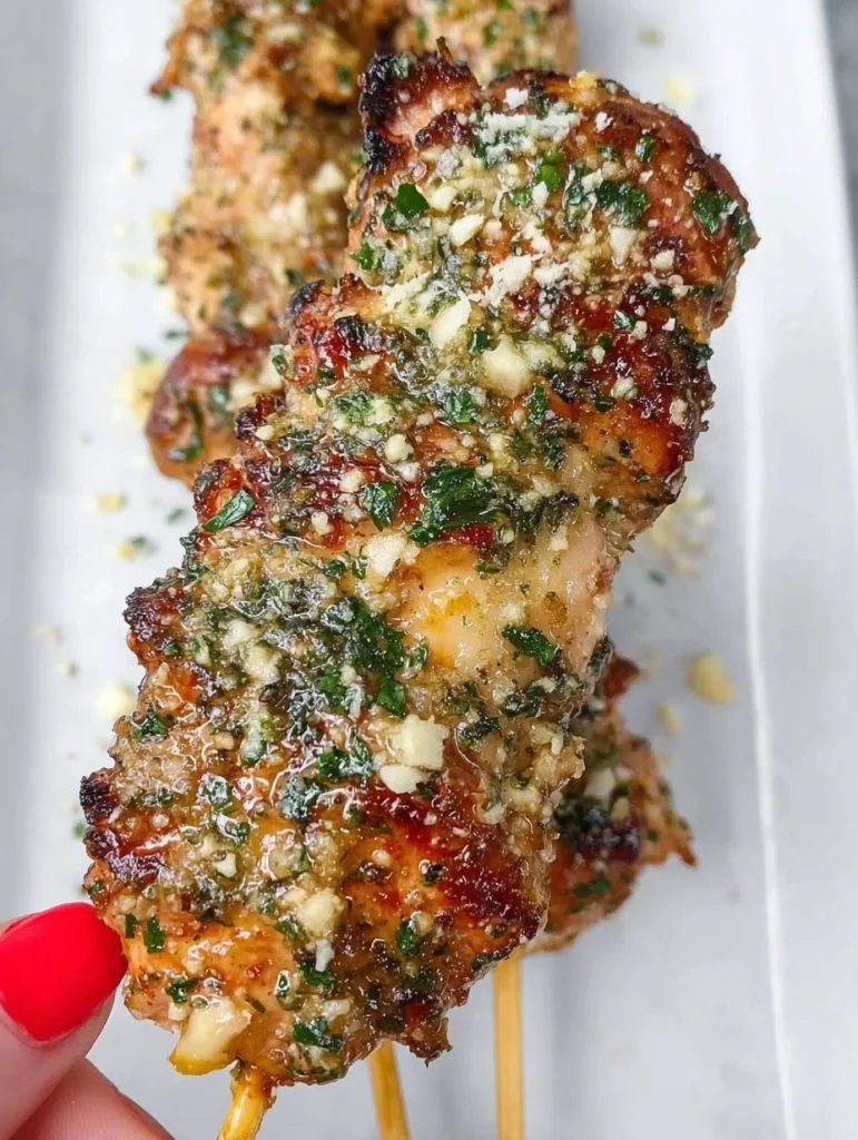 Garlic Parmesan Chicken Skewers