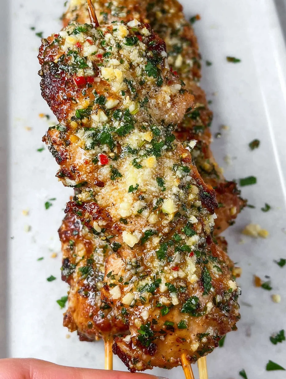 Garlic Parmesan Chicken Skewers