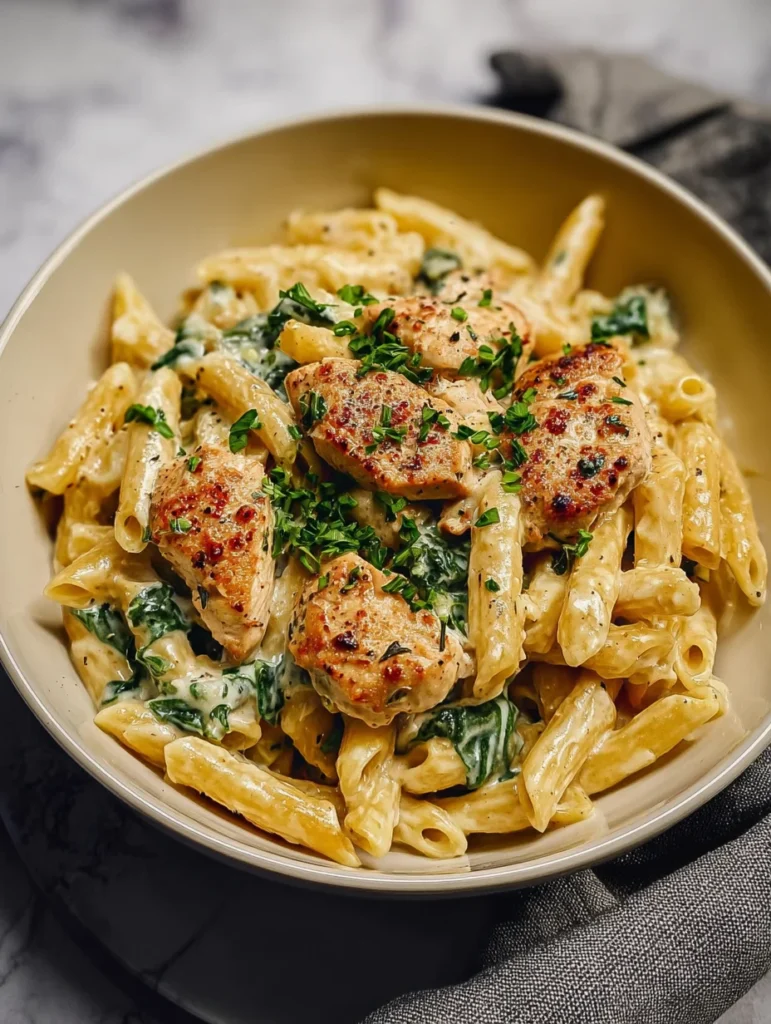 Healthy Garlic Parmesan Chicken Pasta