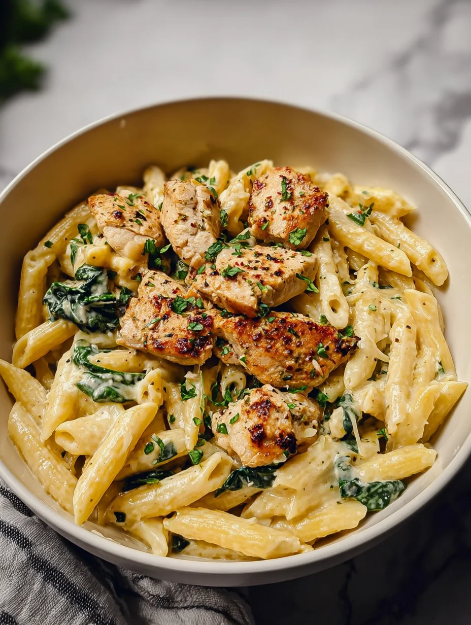 Healthy Garlic Parmesan Chicken Pasta