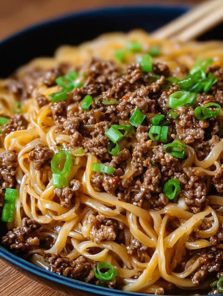 Mongolian Ground Beef Noodles