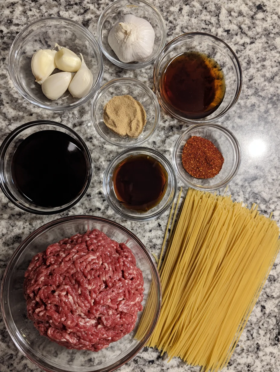Mongolian Ground Beef Noodles