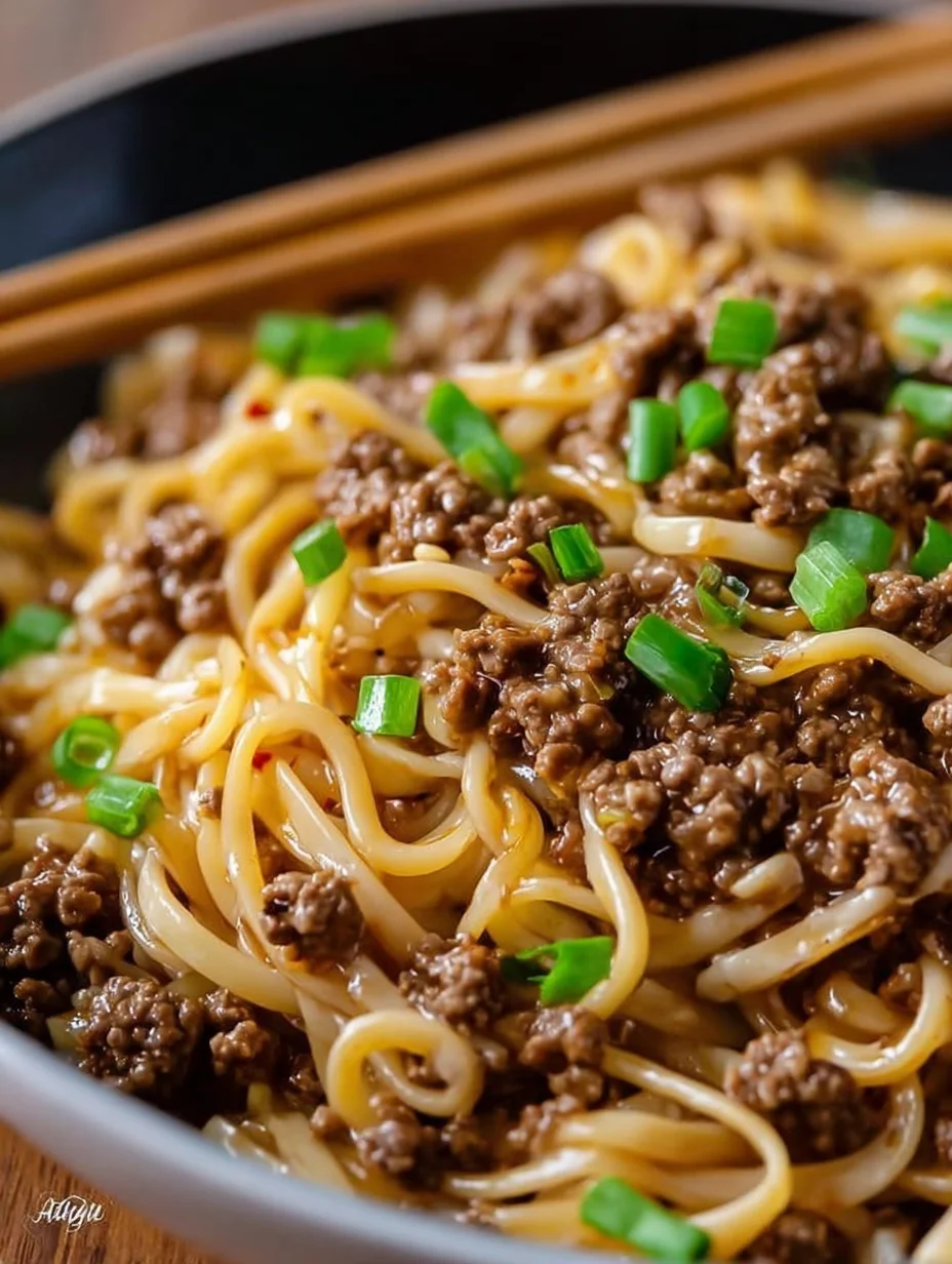 Mongolian Ground Beef Noodles