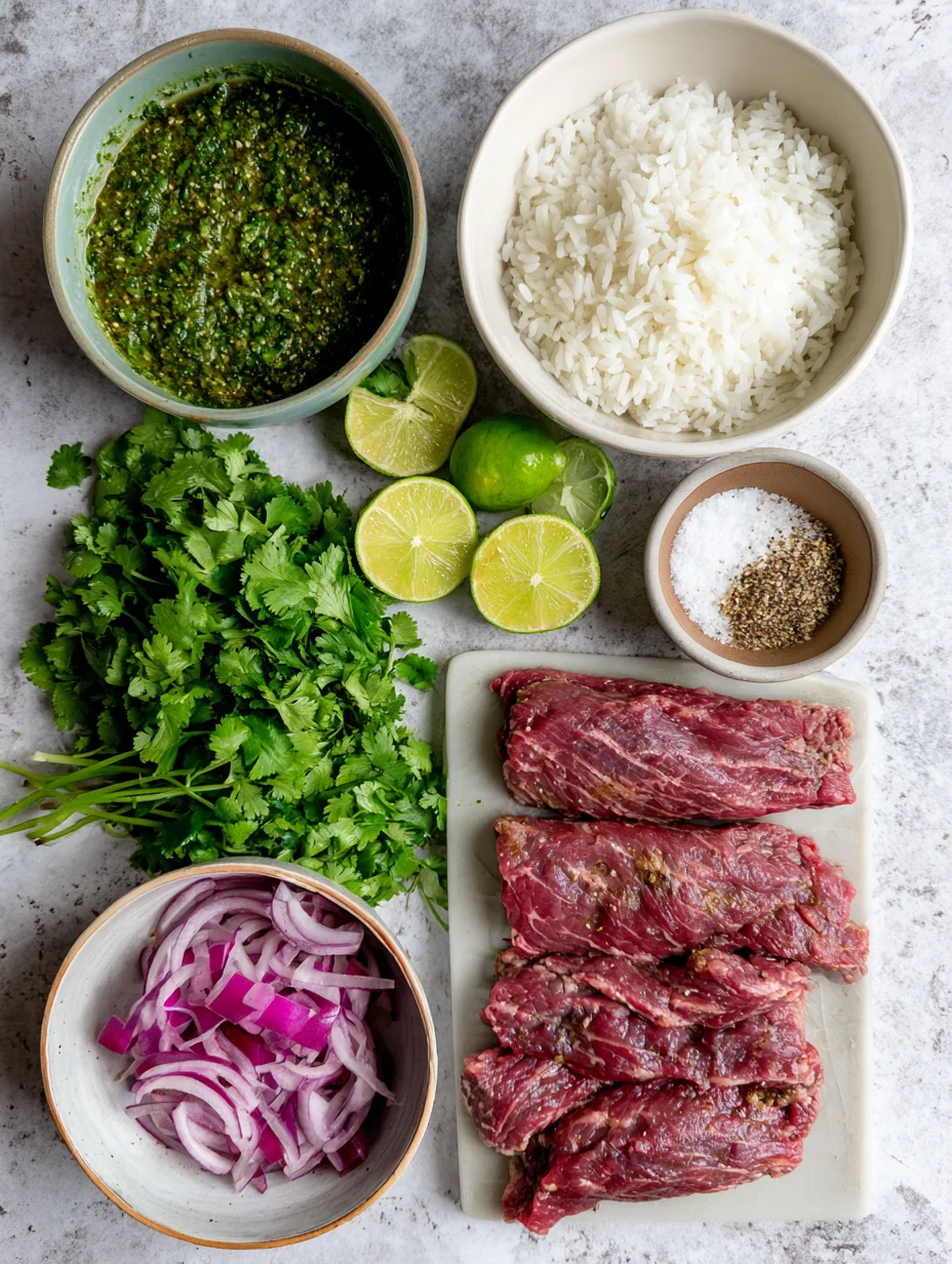 Skirt Steak Rice Bowls with Chimichurri Sauce