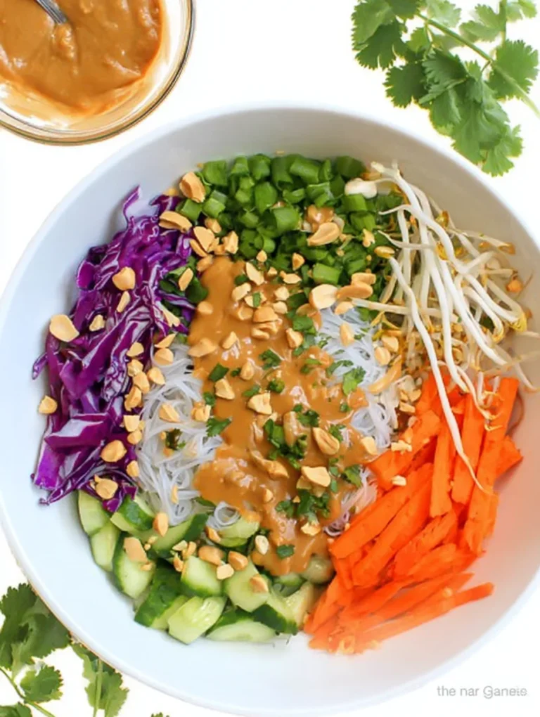 Spring Roll Bowl with Peanut Sauce