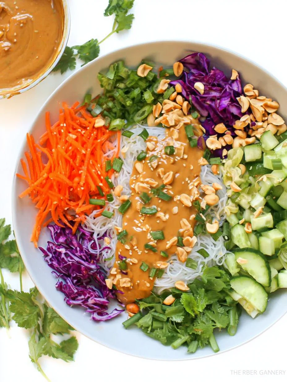 Spring Roll Bowl with Peanut Sauce