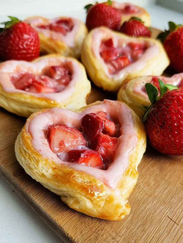 Strawberry Cream Cheese Heart Danishes