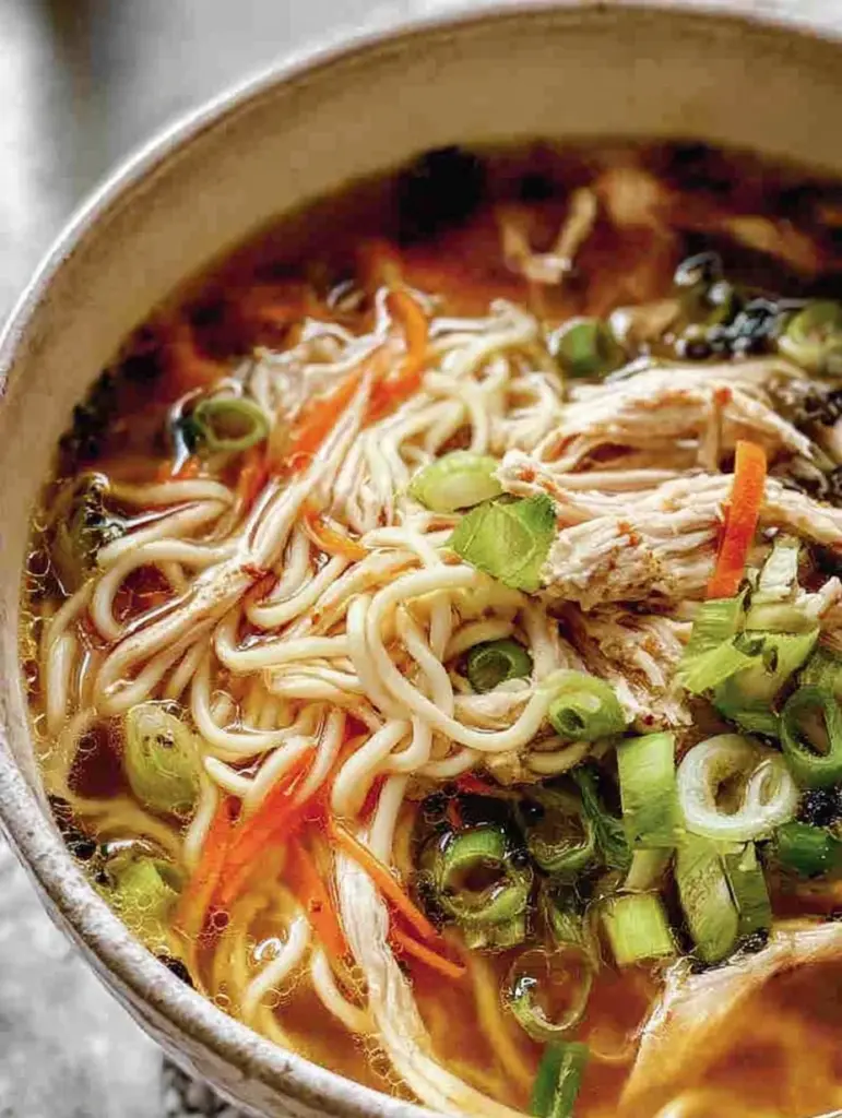 Aromatic Ginger Scallion Chicken Noodle Soup