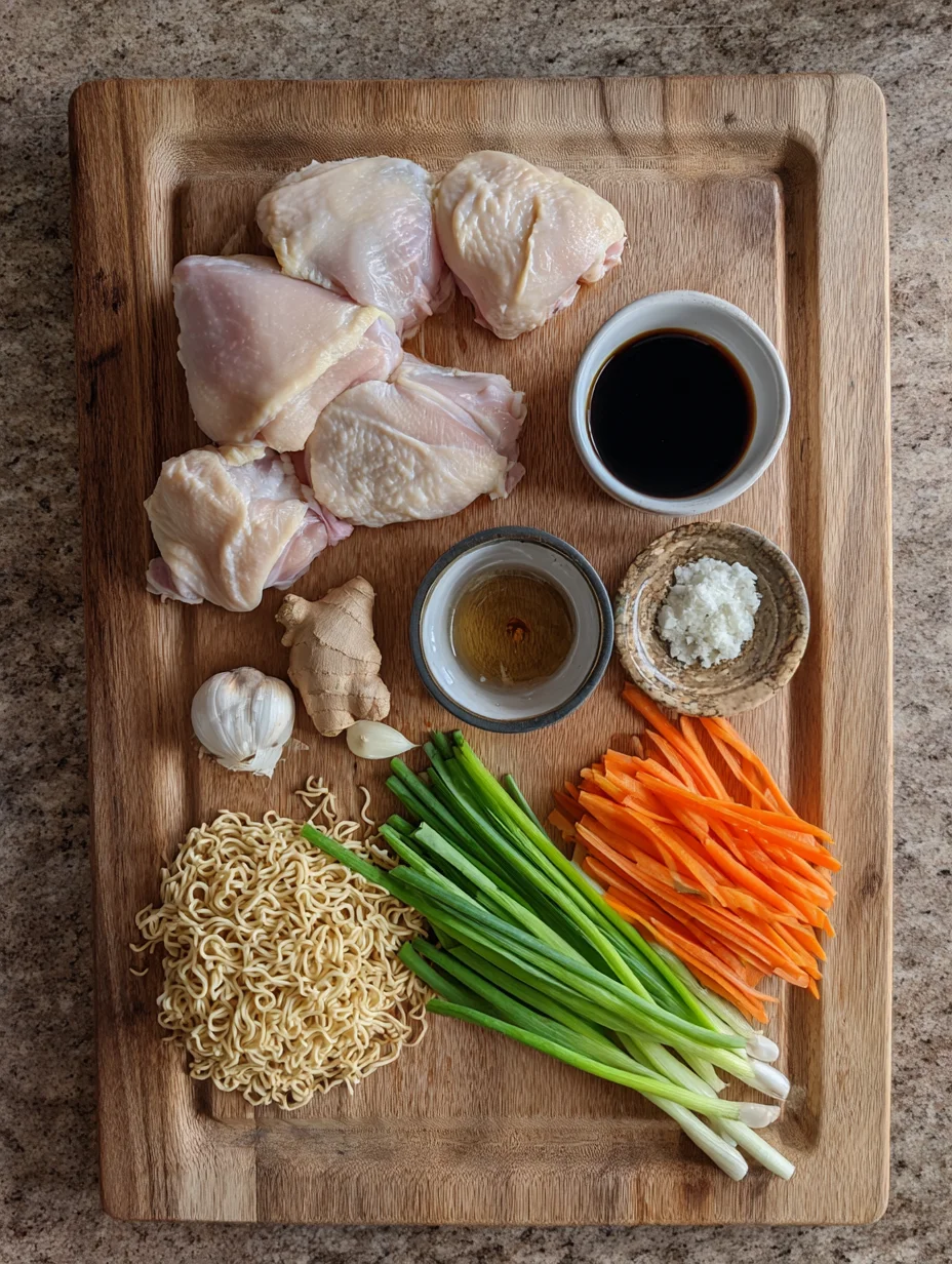 Aromatic Ginger Scallion Chicken Noodle Soup