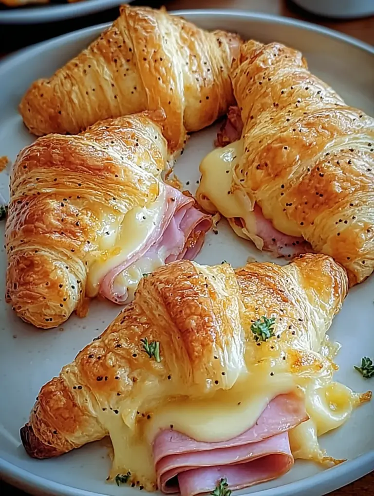 Baked Ham and Cheese Croissants