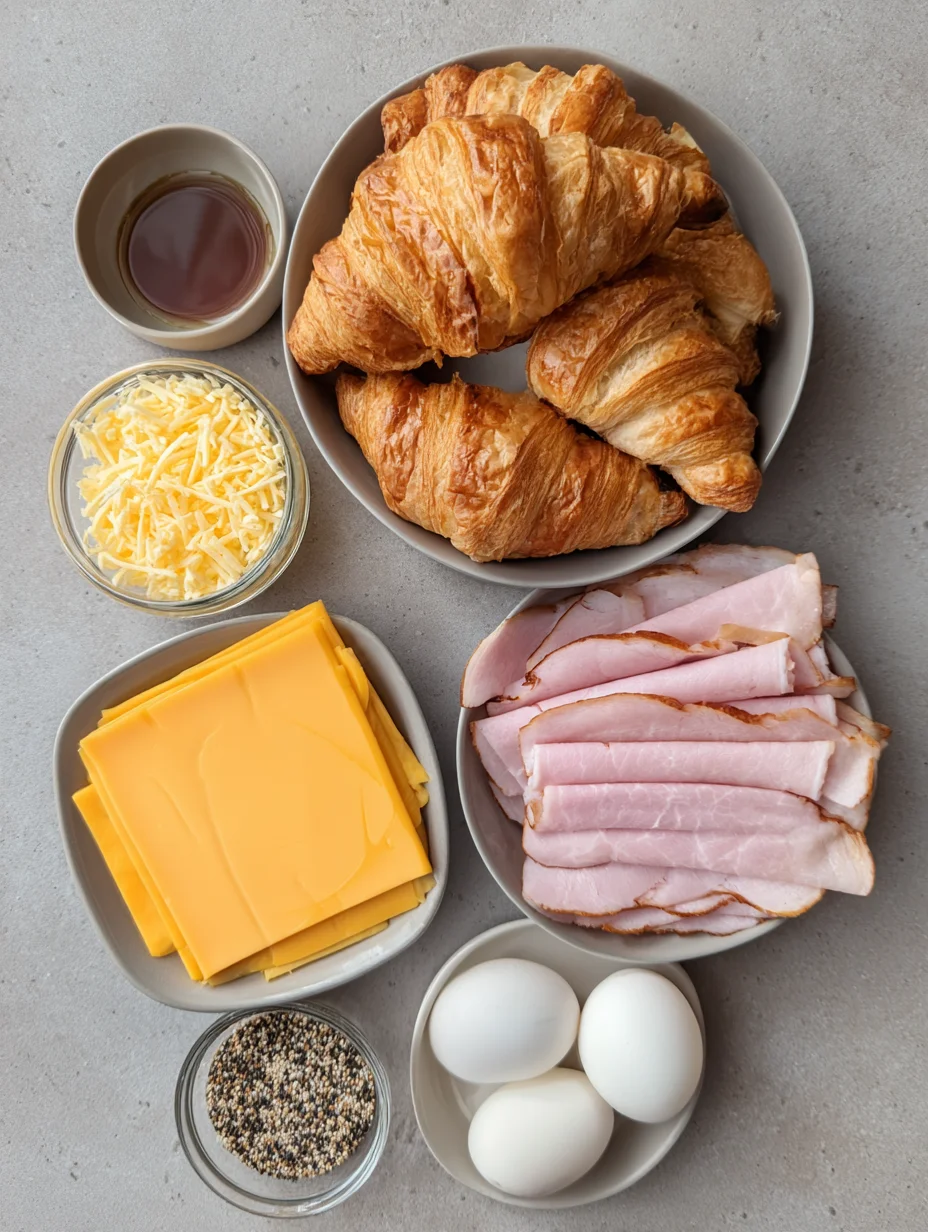 Baked Ham and Cheese Croissants