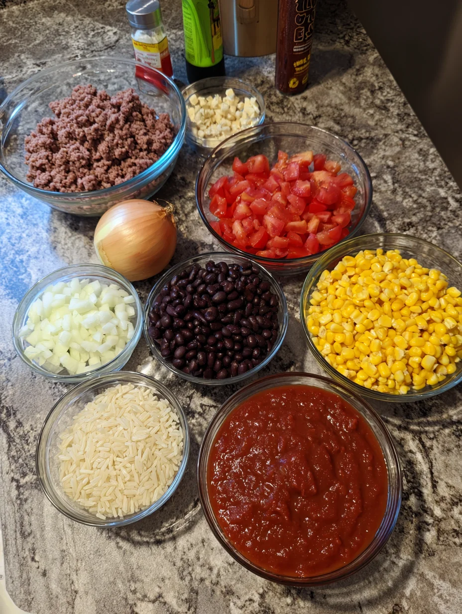 Beef Enchilada Casserole with Rice