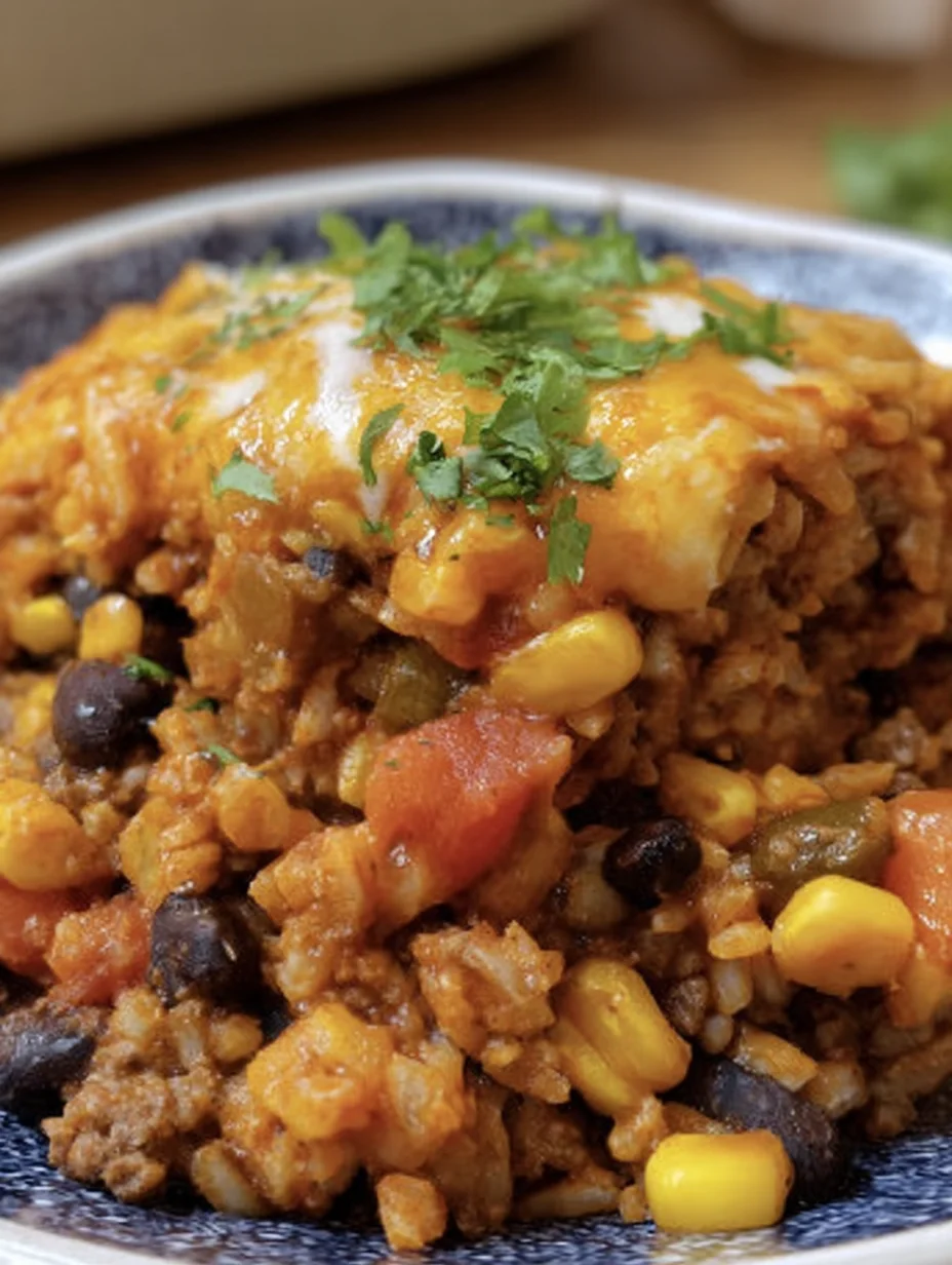 Beef Enchilada Casserole with Rice