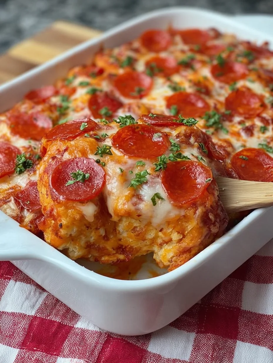 Bubble Up Biscuit Pizza Casserole