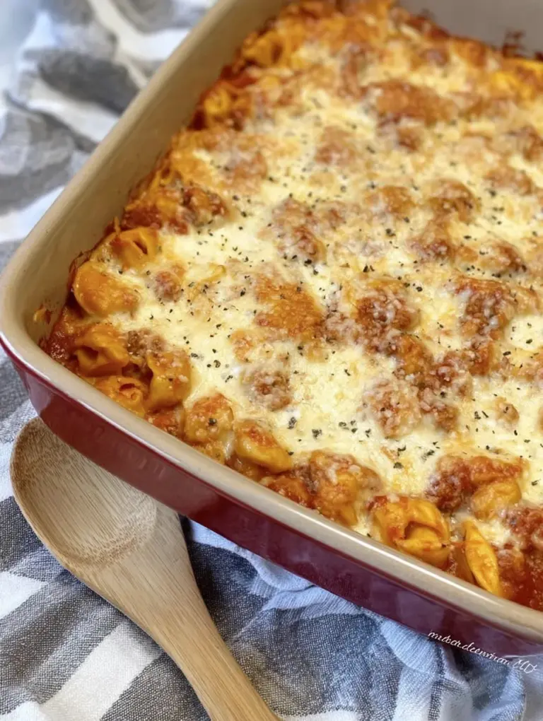 Cheesy Baked Tortellini Casserole