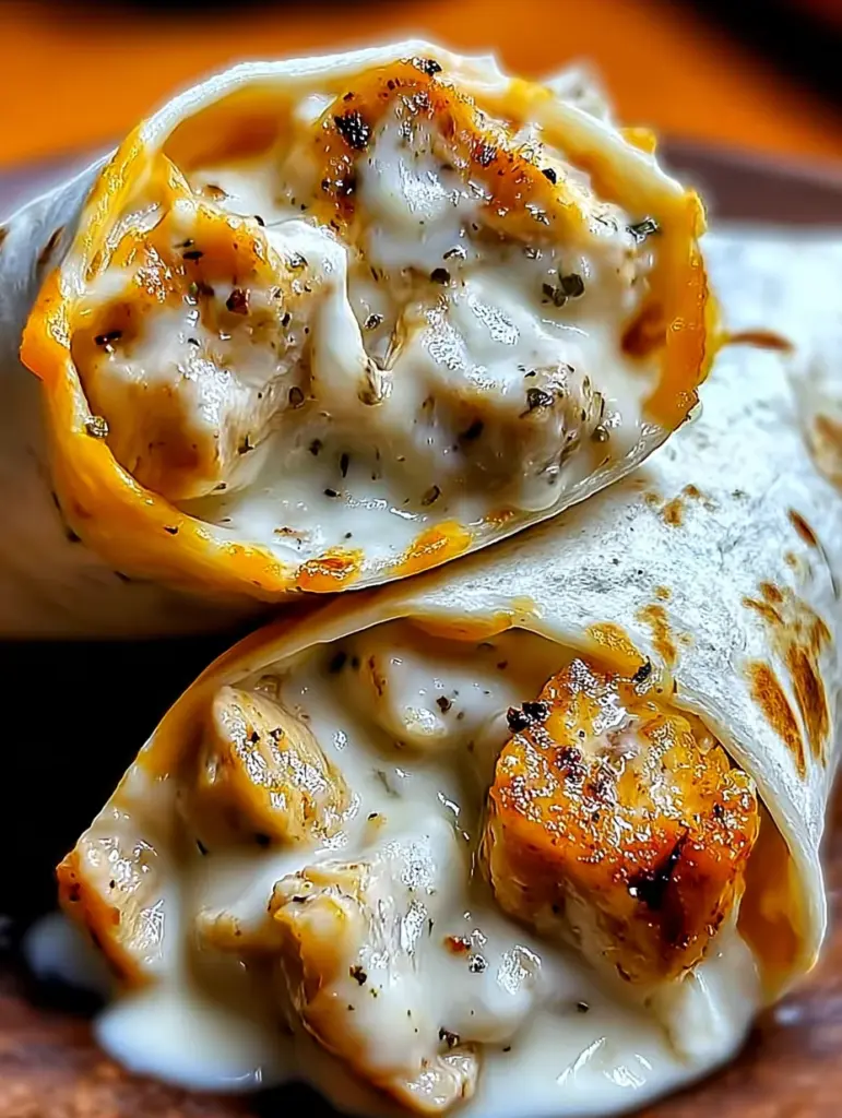 Cheesy Garlic Chicken Wraps