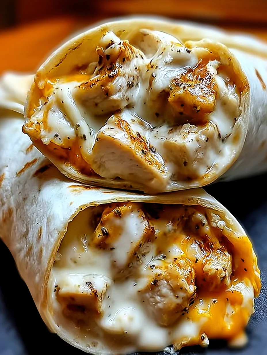 Cheesy Garlic Chicken Wraps