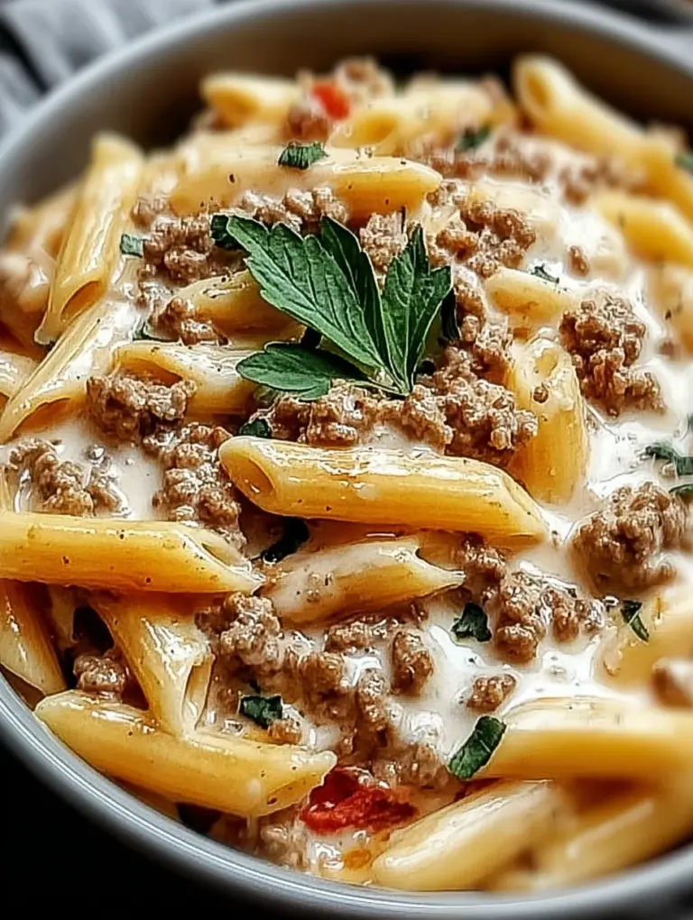 Creamy Rotel Pasta with Ground Beef