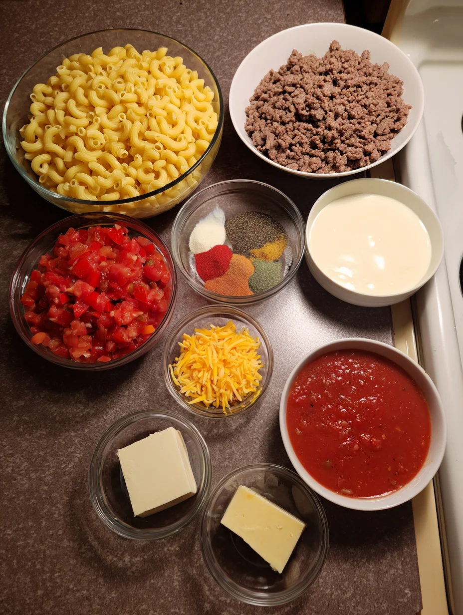 Creamy Rotel Pasta with Ground Beef
