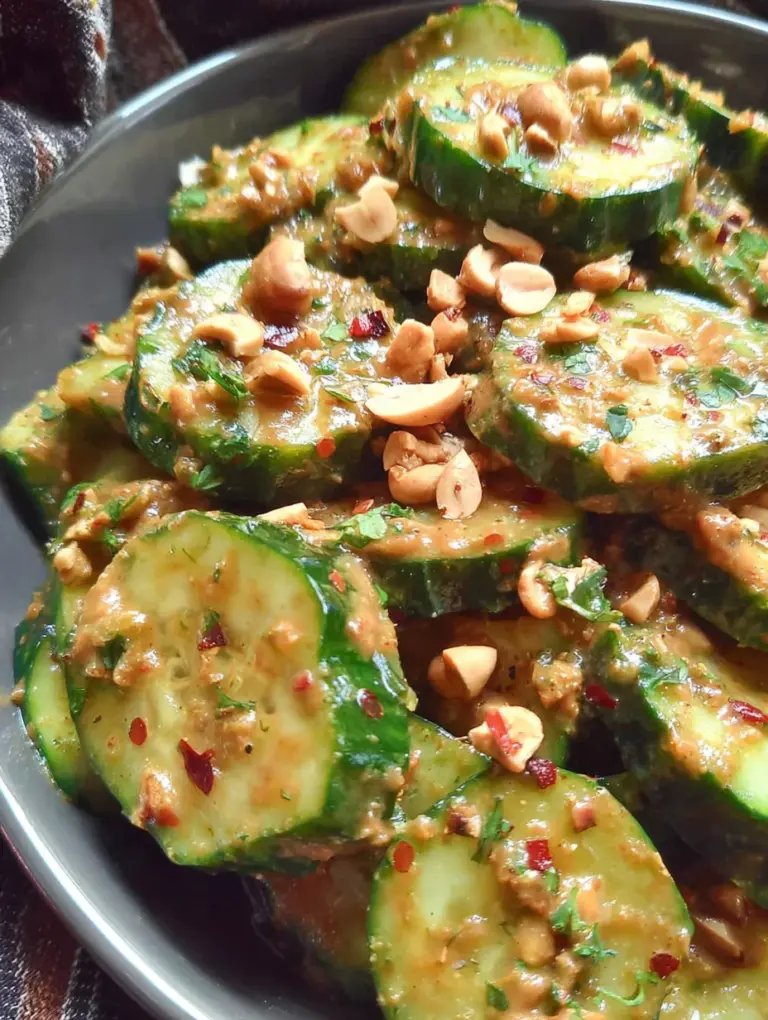Cucumbers in Spicy Peanut Sauce