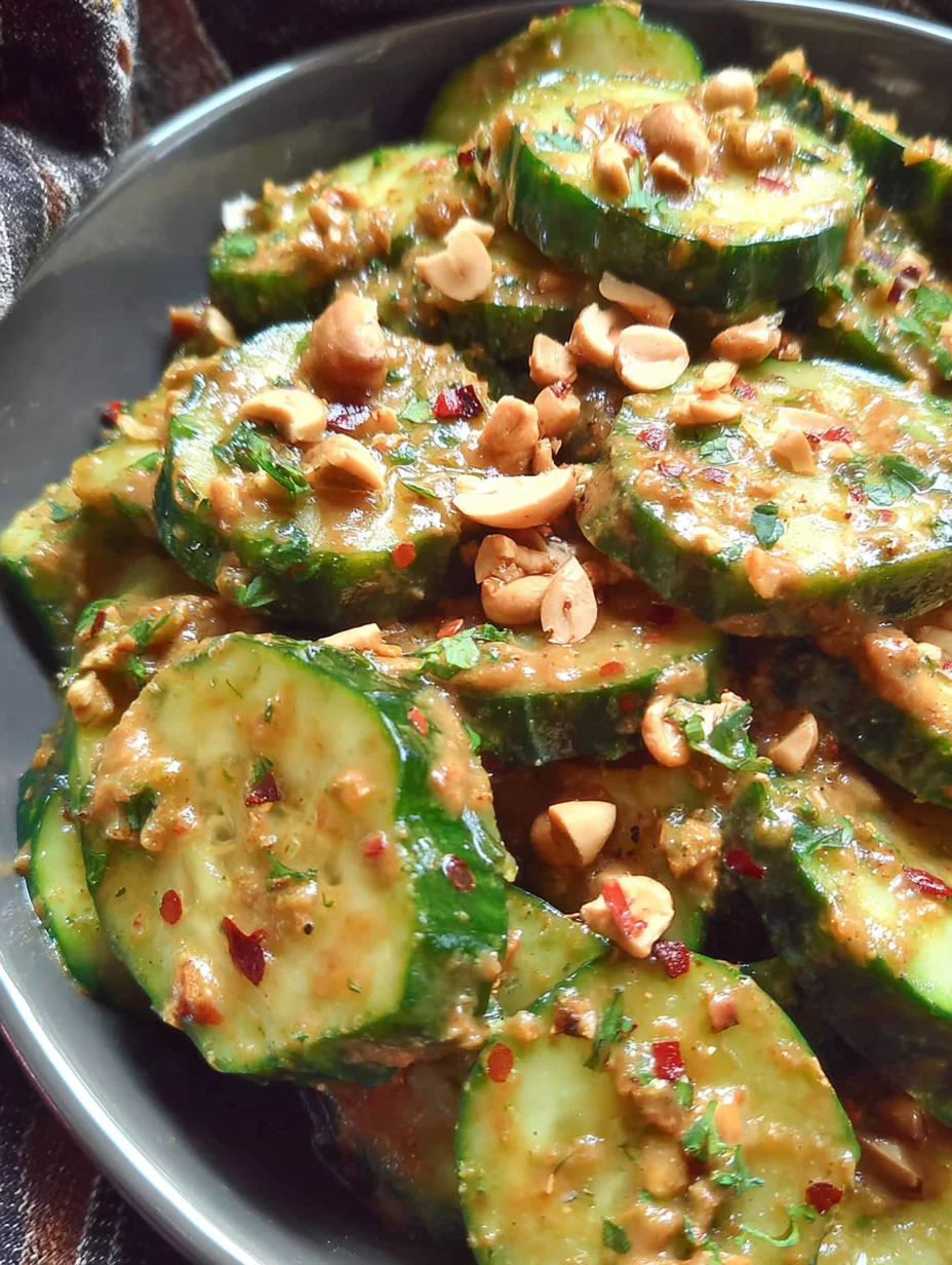Cucumbers in Spicy Peanut Sauce