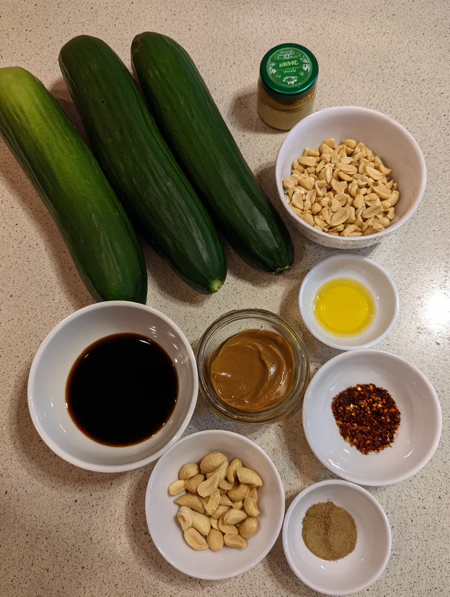 Cucumbers in Spicy Peanut Sauce
