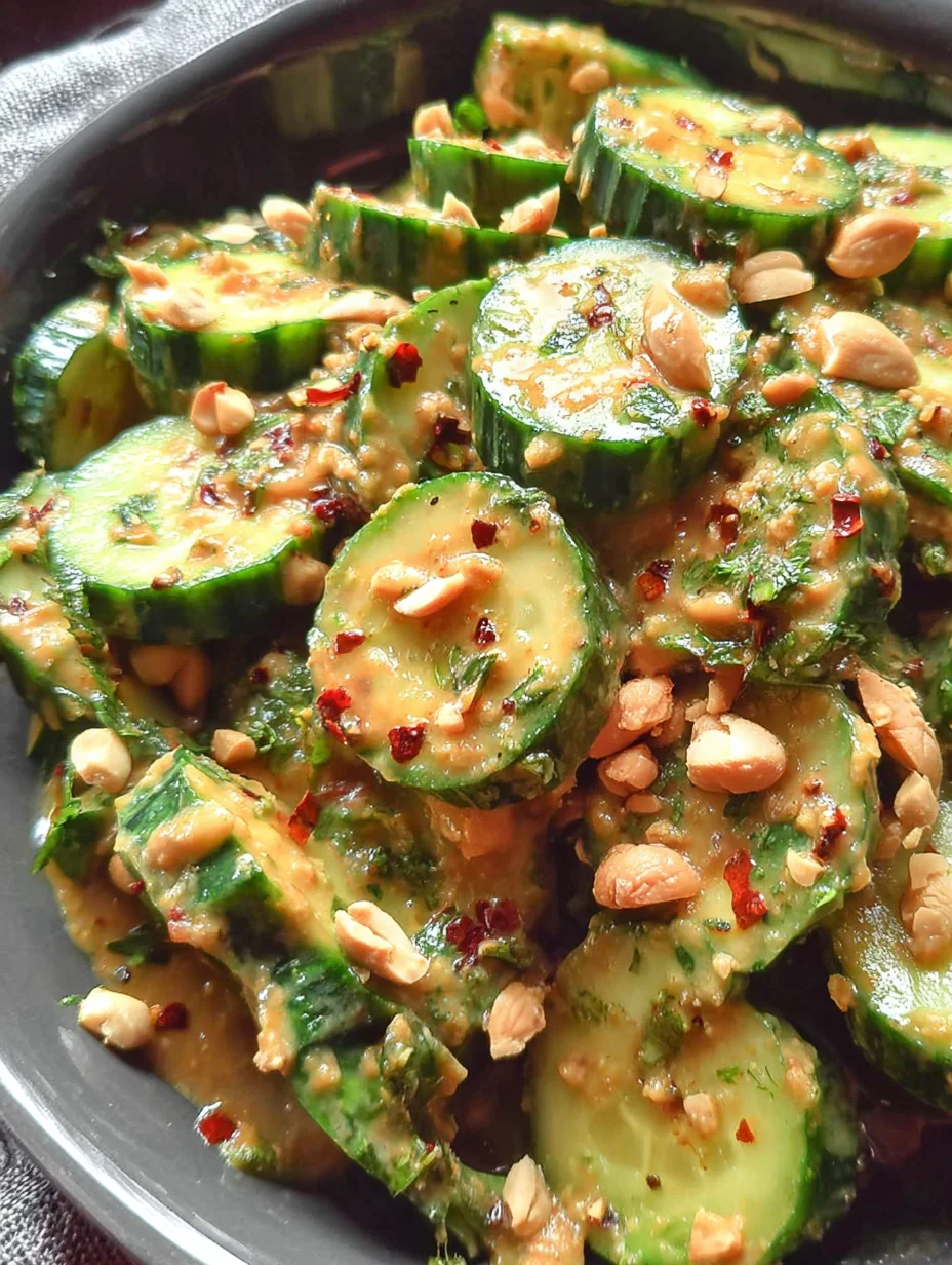 Cucumbers in Spicy Peanut Sauce