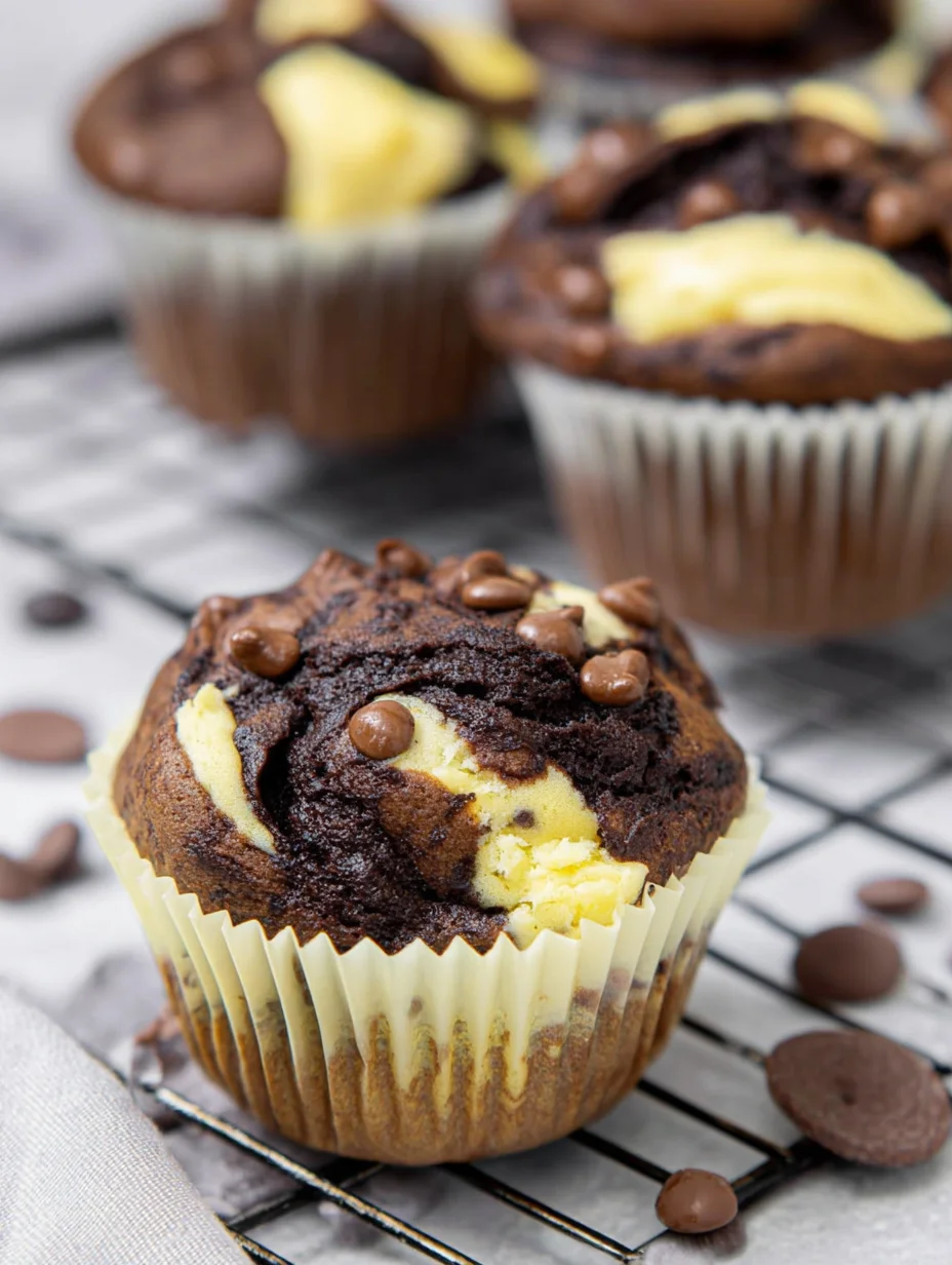 Double Chocolate Cheesecake Muffins